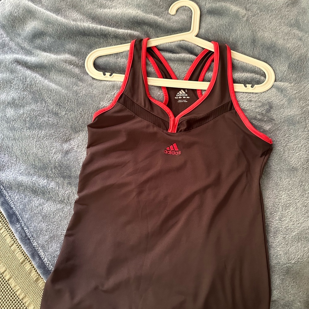 Adidas Brown and Red Tank Top